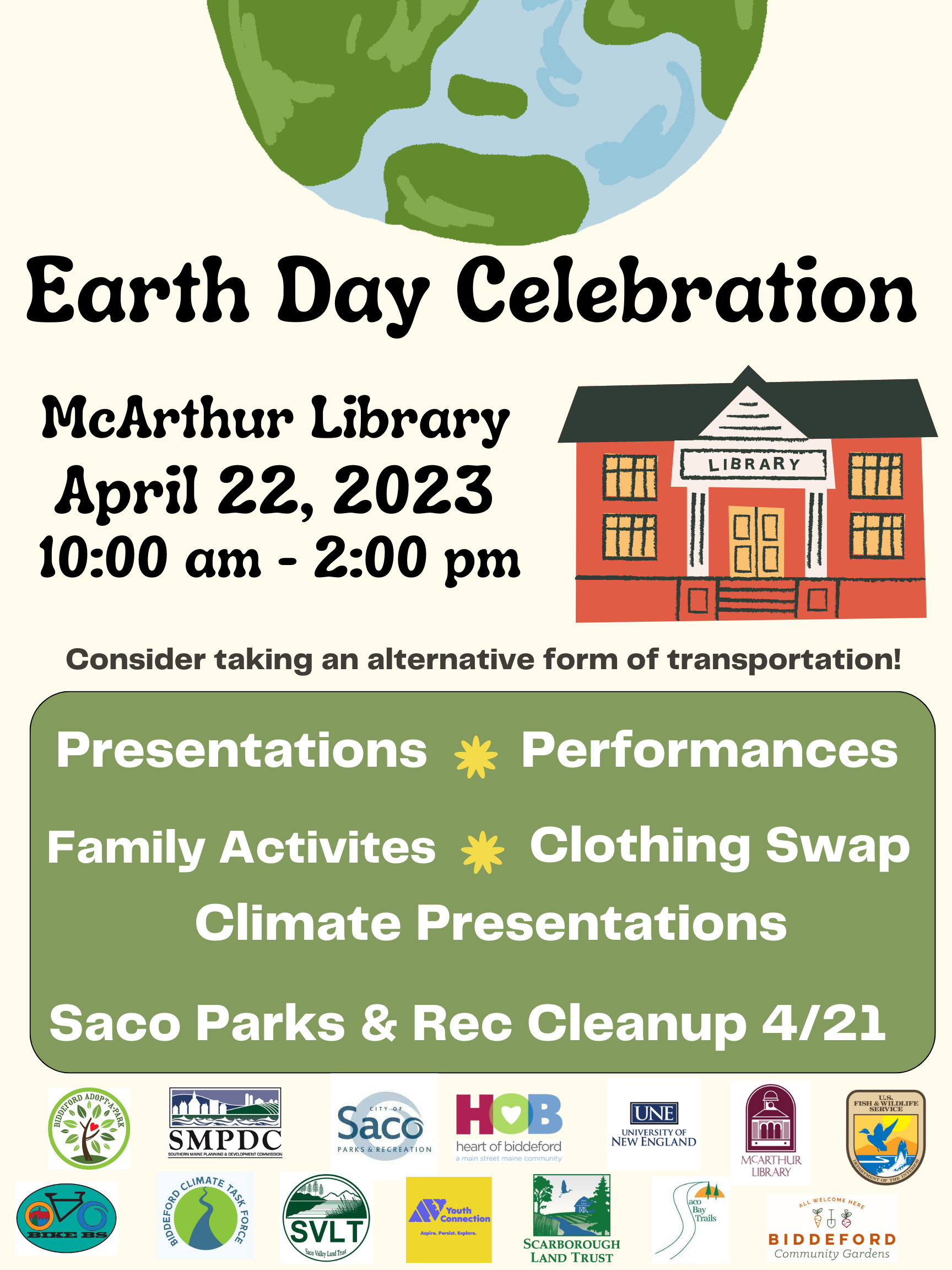 McArthur Library Earth Day Celebration flyer